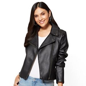 NY&C Textured Moto Jacket Black